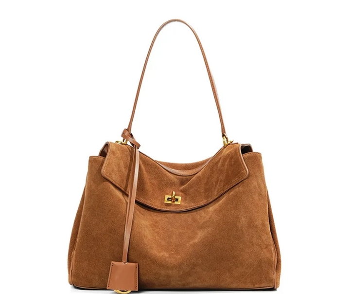 Élégance Brun – Luxuriöse Wildleder-Tasche