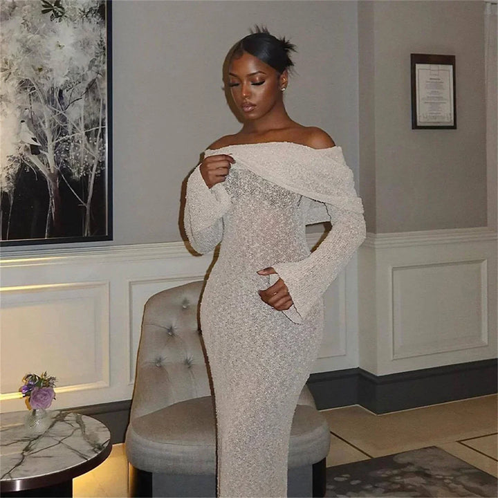 Off-Shoulder Maxikleid