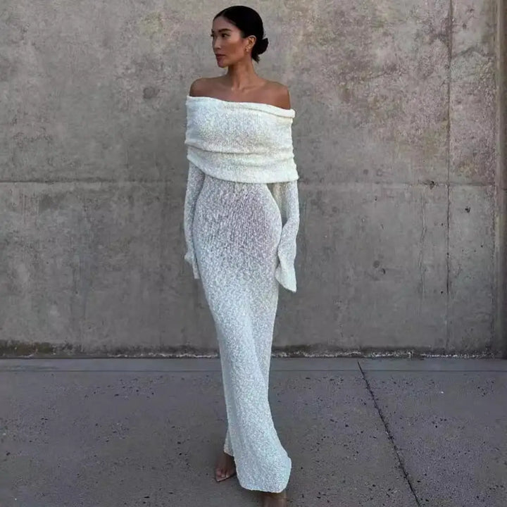 Off-Shoulder Maxikleid
