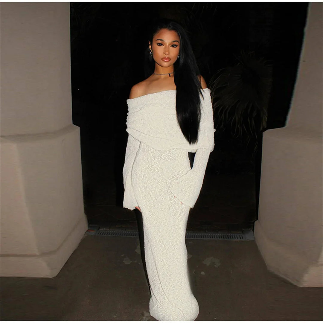 Off-Shoulder Maxikleid
