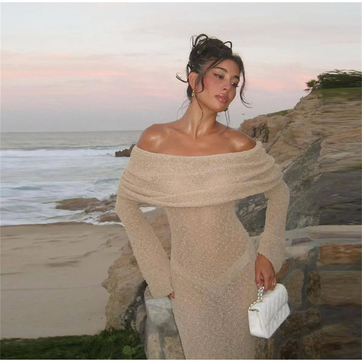 Off-Shoulder Maxikleid