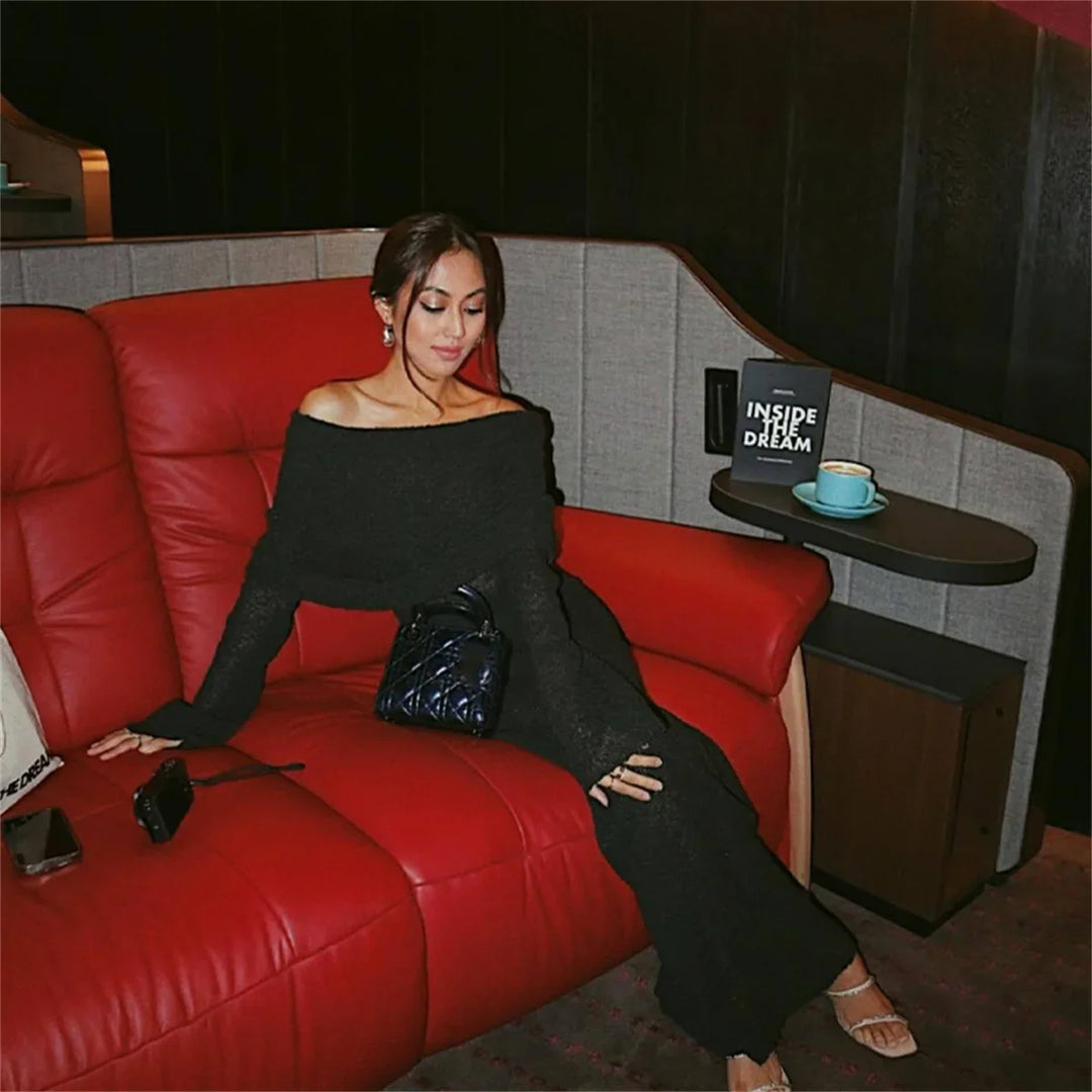 Off-Shoulder Maxikleid