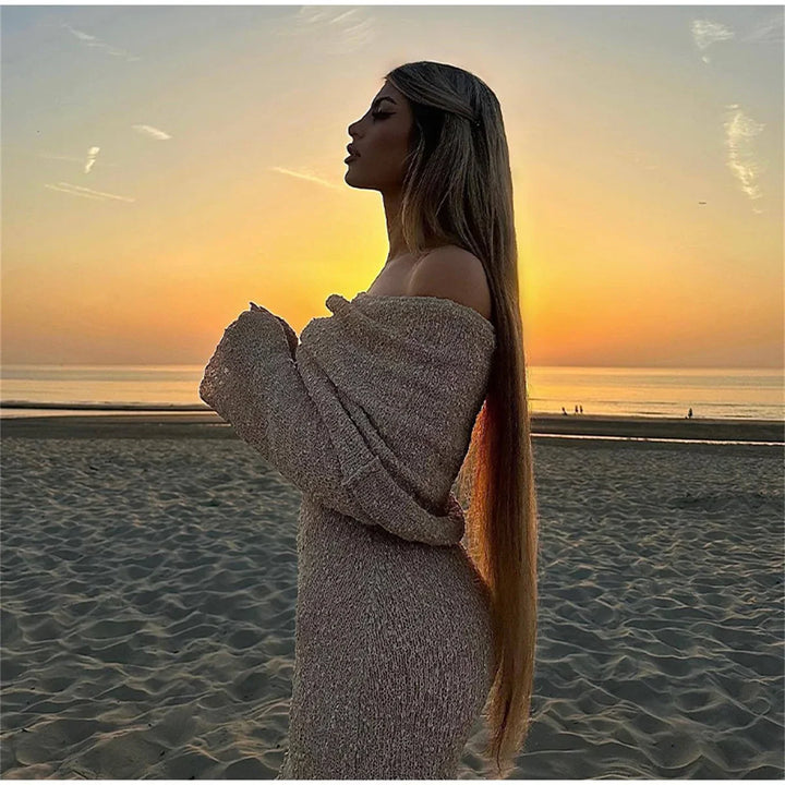 Off-Shoulder Maxikleid