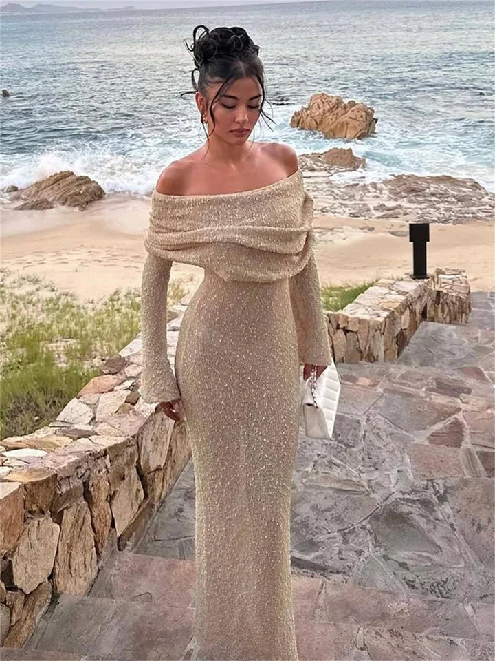 Off-Shoulder Maxikleid