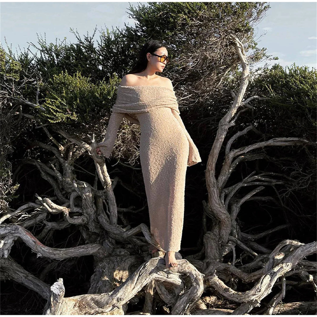 Off-Shoulder Maxikleid