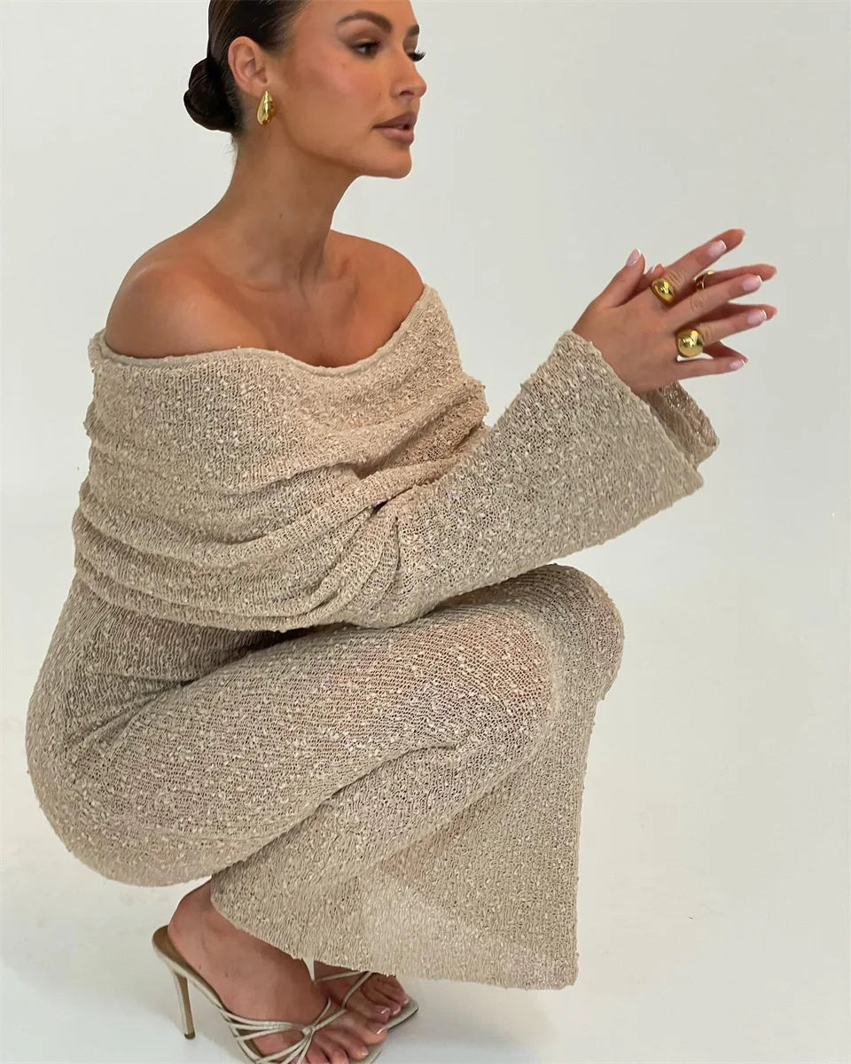 Off-Shoulder Maxikleid