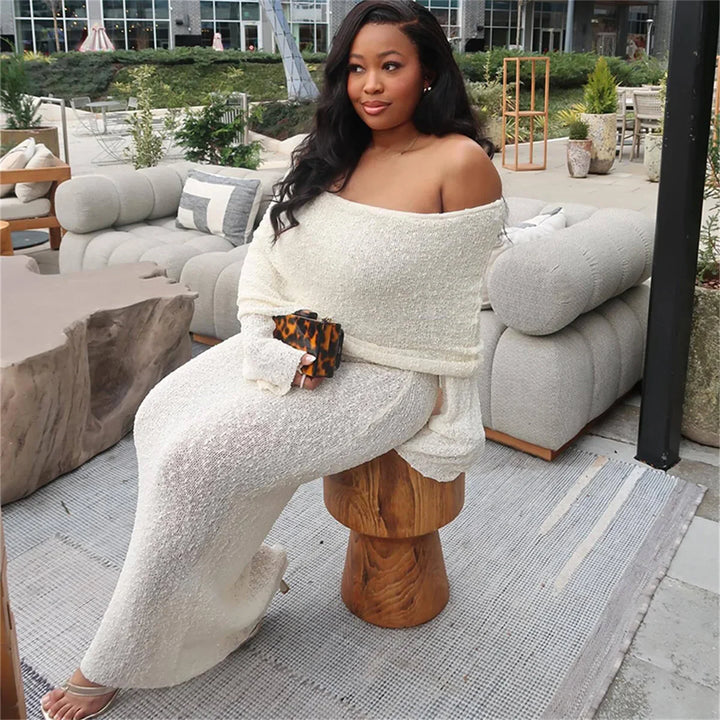 Off-Shoulder Maxikleid