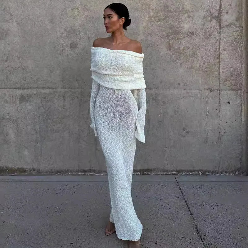 Off-Shoulder Maxikleid