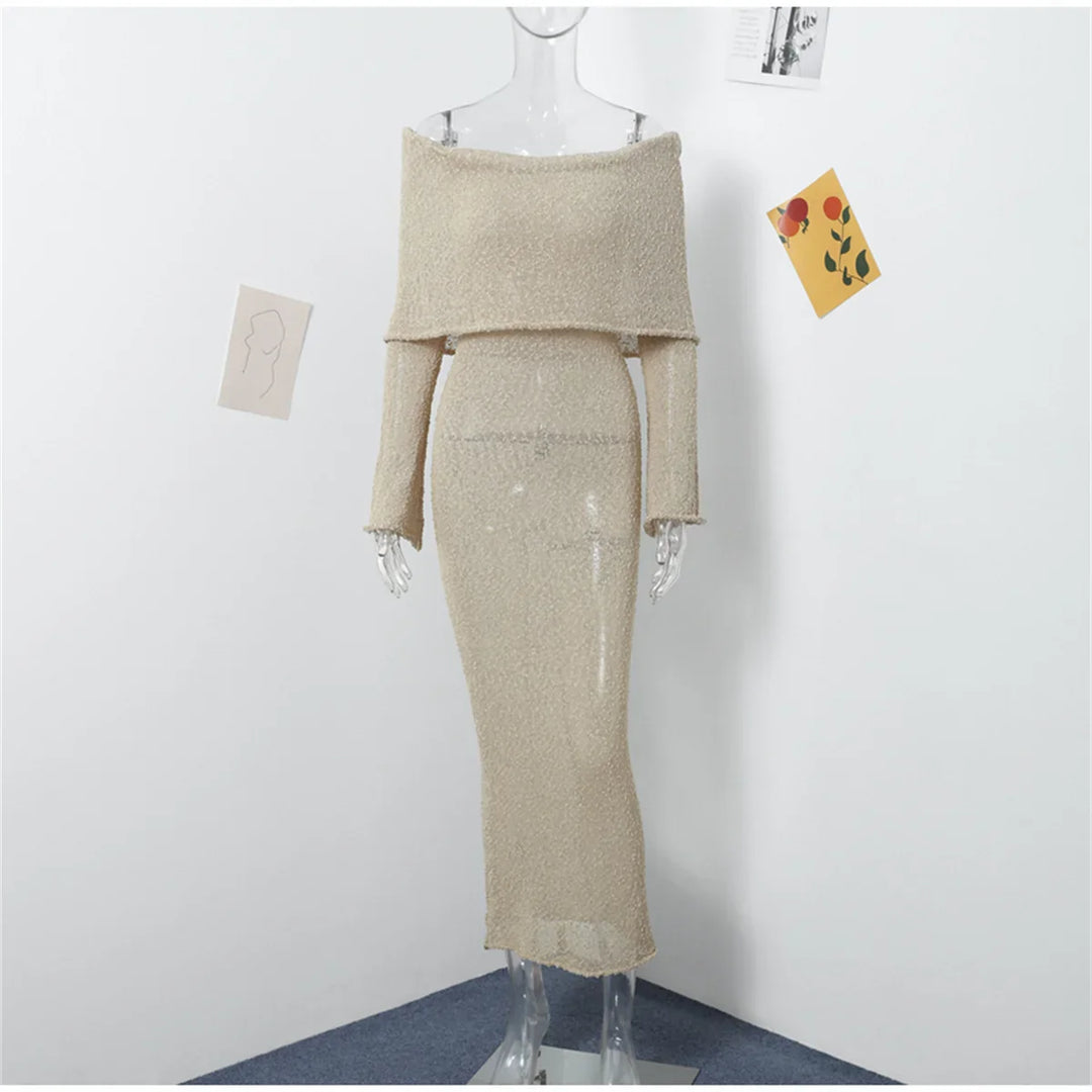 Off-Shoulder Maxikleid